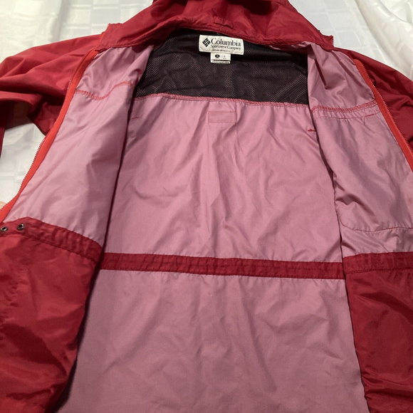 Vintage Columbia Sportswear Windbreaker Jacket Adult Large L Red Packable Coat - Picture 14 of 16